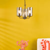 Daylin Three Light Pendant In Satin Black with Smoked Ribbed Glass Shades