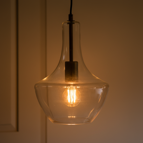 Dovecote Domed Glass Pendant Light in Antique Bronze