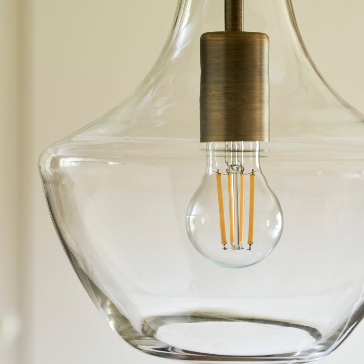 Dovecote Domed Glass Pendant Light in Antique Bronze