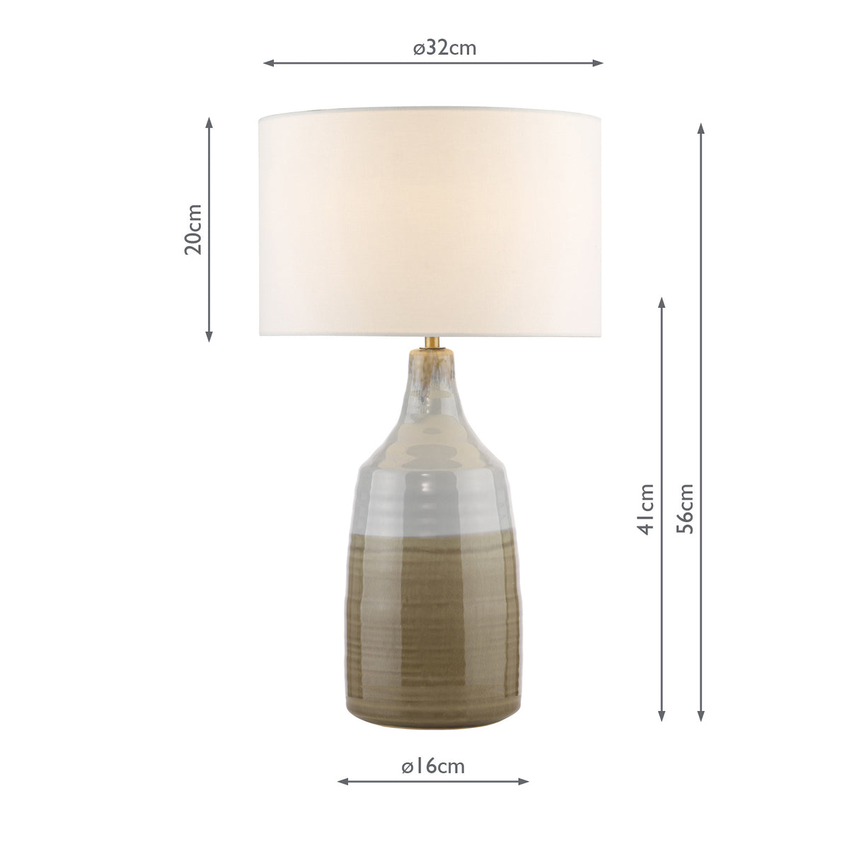 Desirus Ceramic Table Lamp in Blue with Ivory Linen Shade