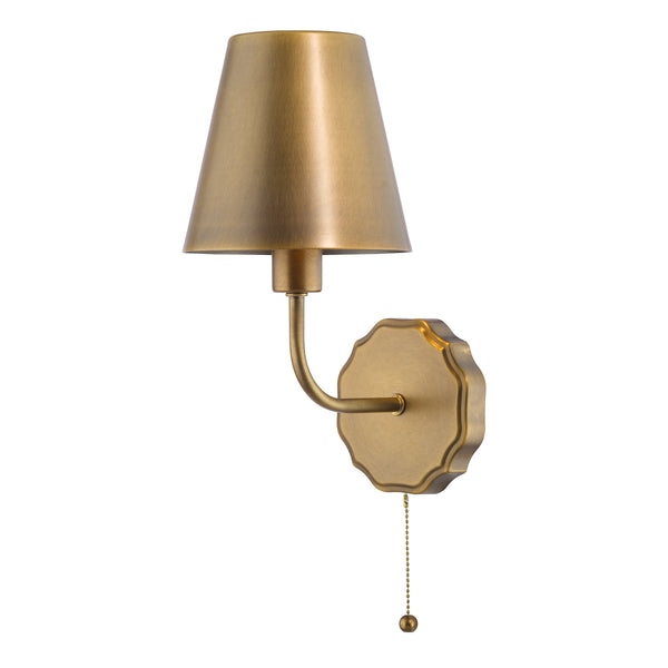 Dijon Switched Wall Light in Antique Bronze with Bronze Metal Shade