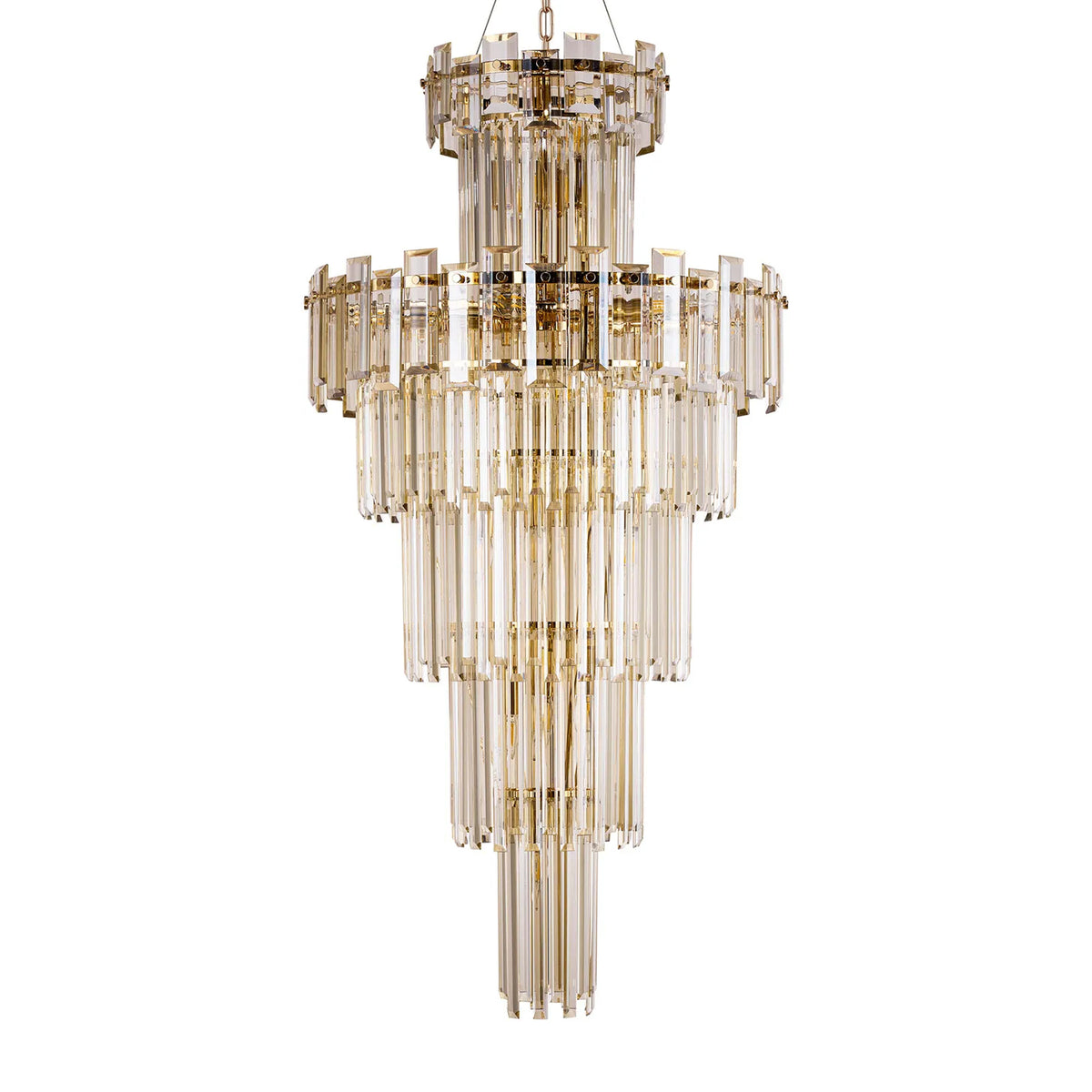 Velator 610mm Tall Pendant in French Gold with Champagne Crystal Glass