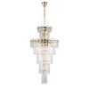 Velator 610mm Tall Pendant in French Gold with Clear Crystal Glass