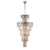 Velator 610mm Tall Pendant in Polished Nickel with Champagne Crystal Glass