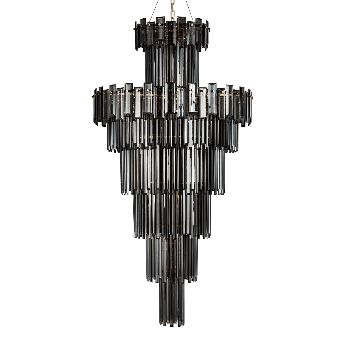 Velator 810mm Tall Pendant in French Gold with Smoked Crystal Glass