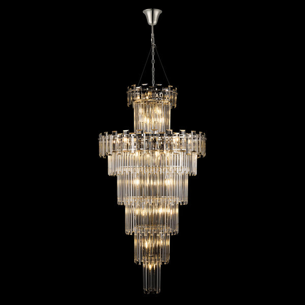 Velator 810mm Tall Pendant in Polished Nickel with Clear Crystal Glass