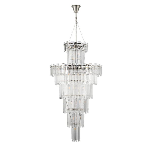 Velator 810mm Tall Pendant in Polished Nickel with Clear Crystal Glass