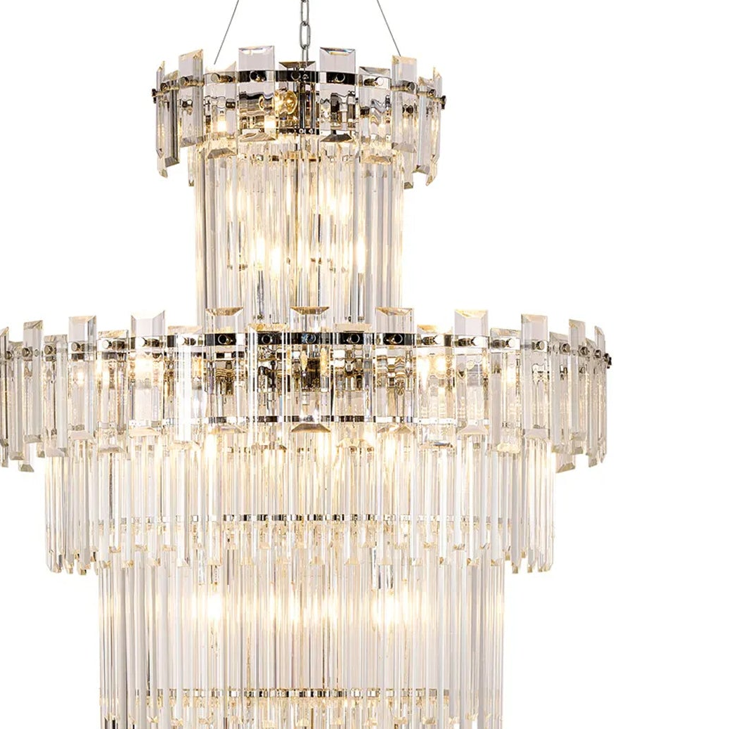 Velator 810mm Tall Pendant in Polished Nickel with Clear Crystal Glass