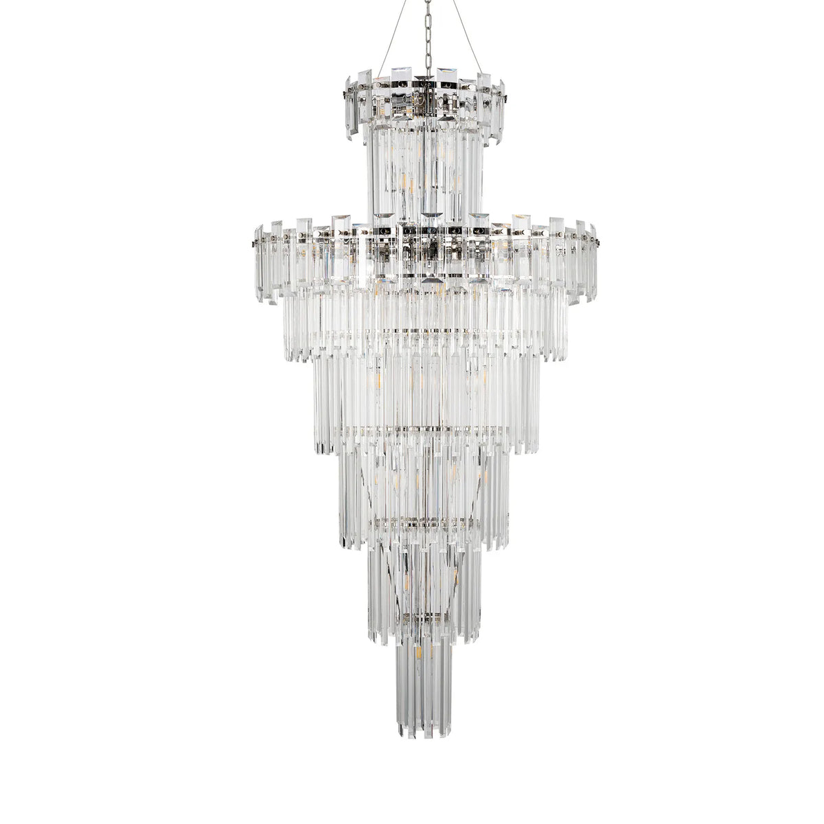 Velator 810mm Tall Pendant in Polished Nickel with Clear Crystal Glass