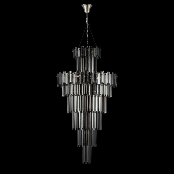 Velator 810mm Tall Pendant in Polished Nickel with Smoked Crystal Glass