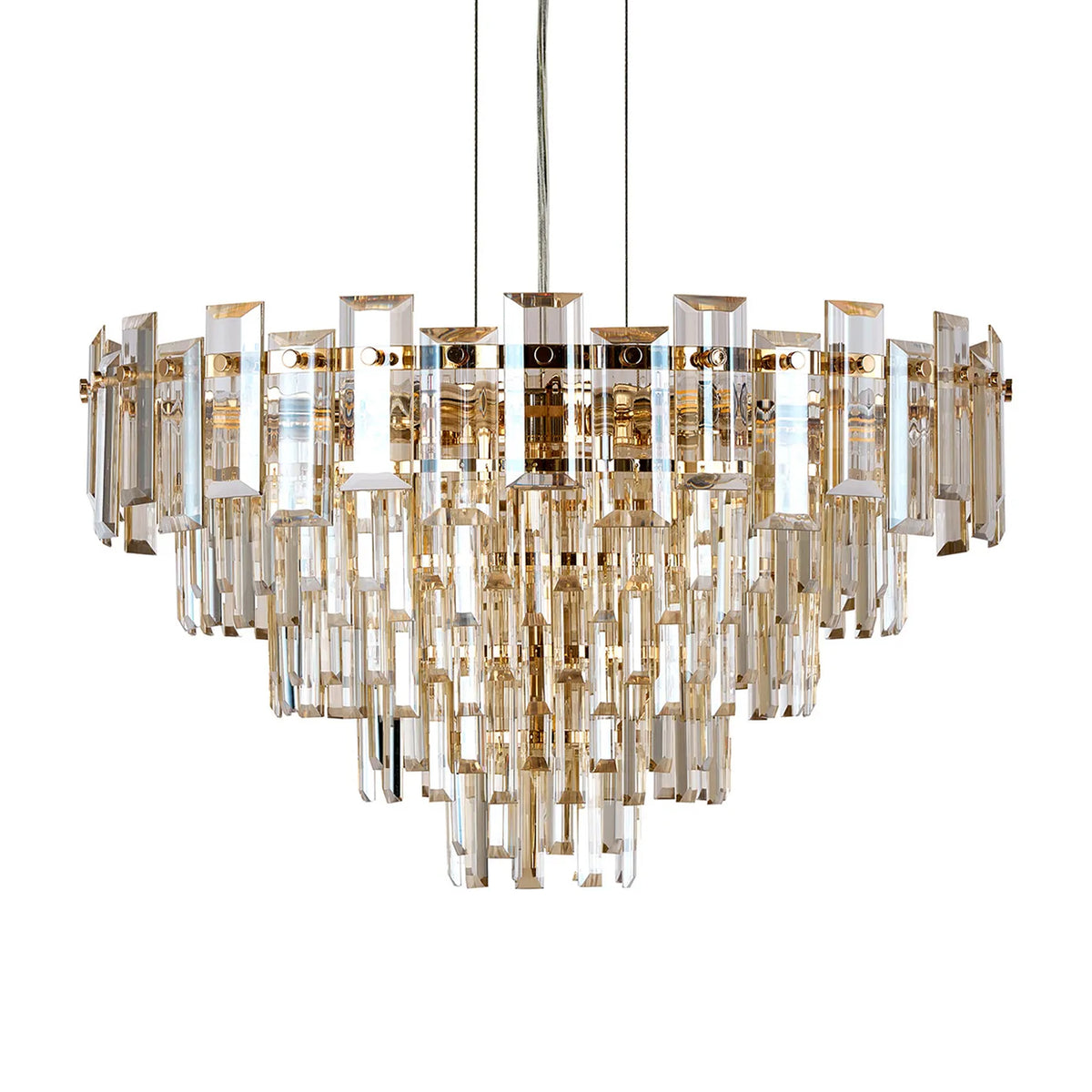 Velator 610mm Pendant in French Gold with Champagne Crystal Glass