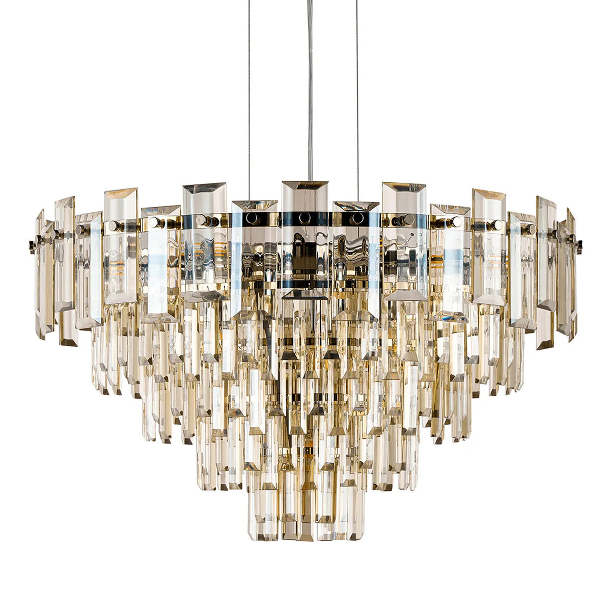 Velator 610mm Pendant in Polished Nickel with Champagne Crystal Glass