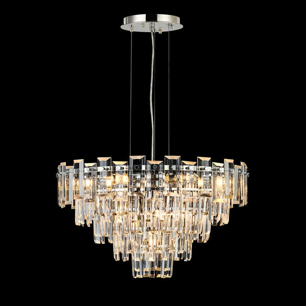 Velator 610mm Pendant in Polished Nickel with Clear Crystal Glass