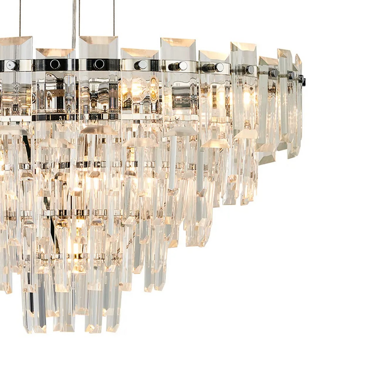 Velator 610mm Pendant in Polished Nickel with Clear Crystal Glass