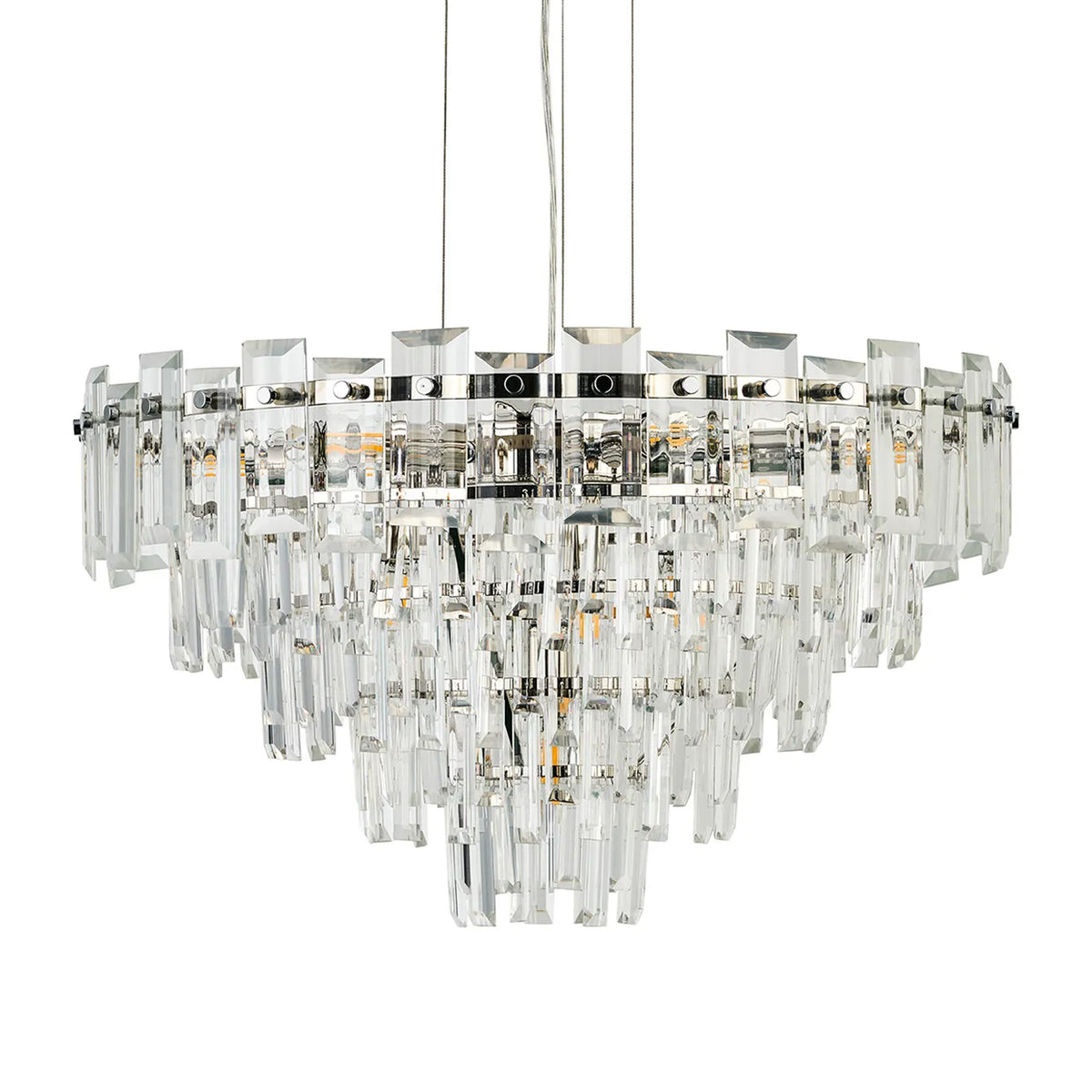 Velator 610mm Pendant in Polished Nickel with Clear Crystal Glass