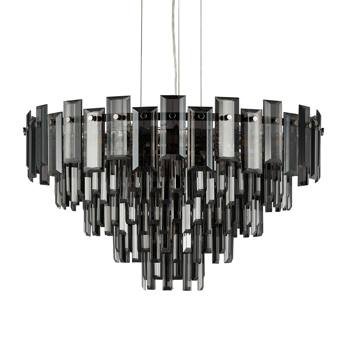 Velator 610mm Pendant in Polished Nickel with Smoked Crystal Glass