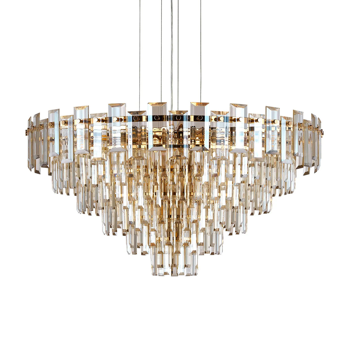 Velator 810mm Pendant in French Gold with Champagne Crystal Glass