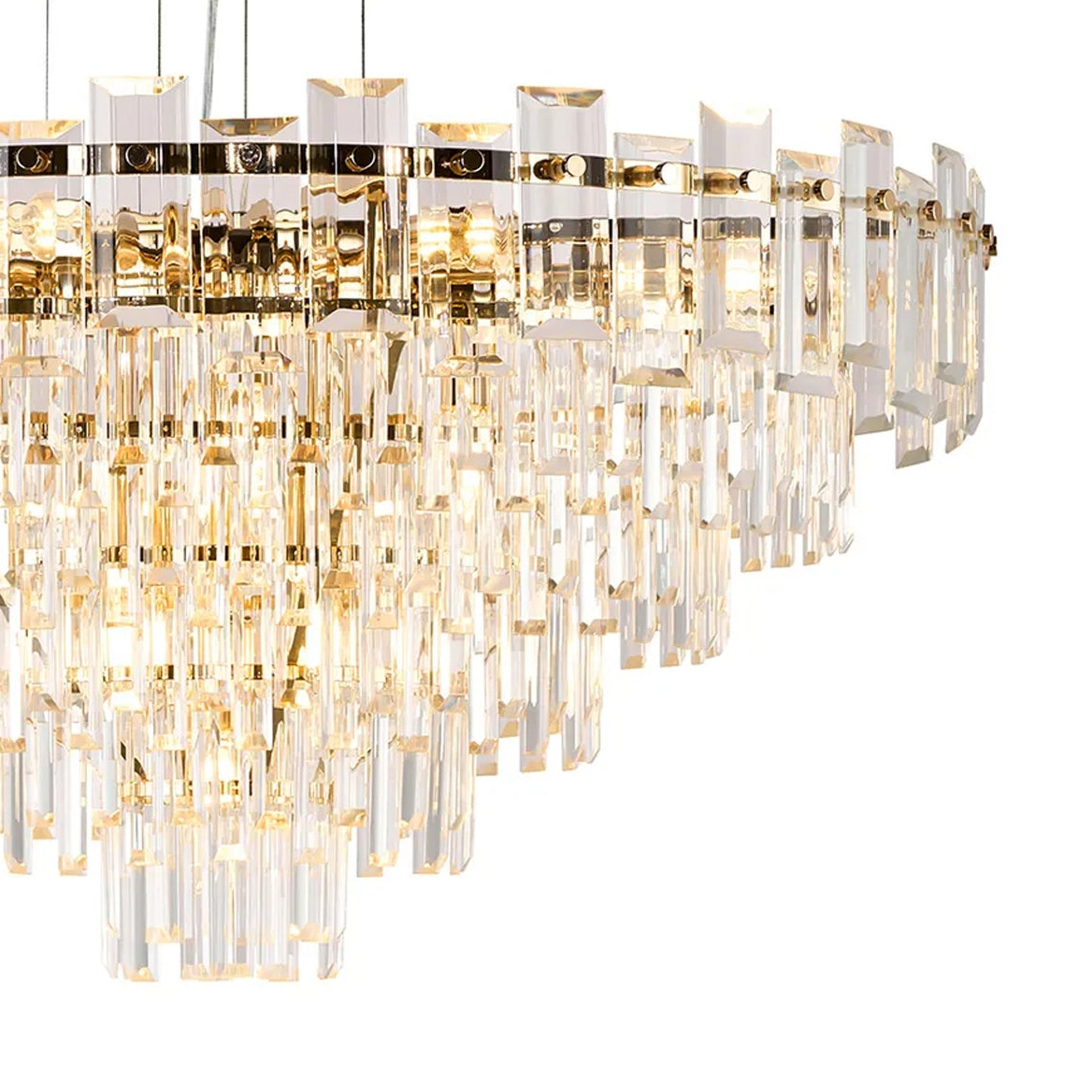 Velator 810mm Pendant in French Gold with Clear Crystal Glass