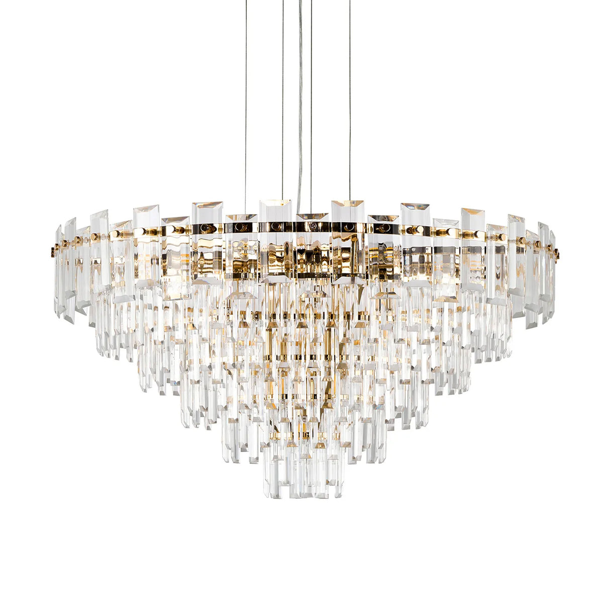 Velator 810mm Pendant in French Gold with Clear Crystal Glass