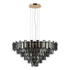 Velator 810mm Pendant in French Gold with Smoked Crystal Glass