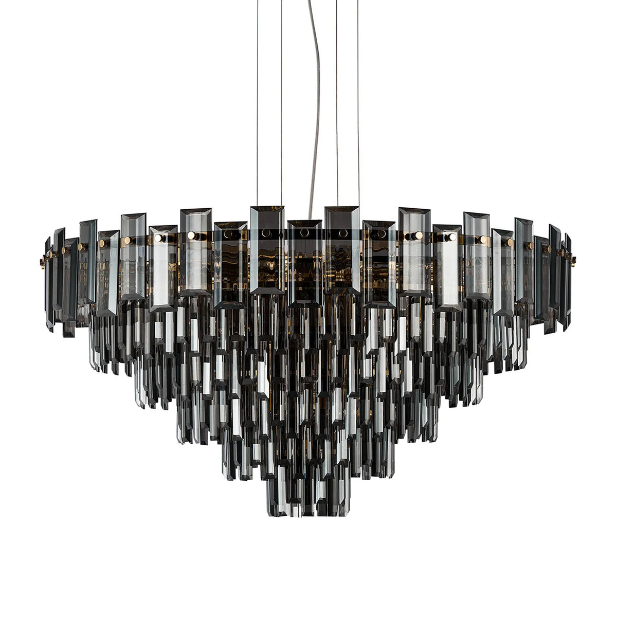 Velator 810mm Pendant in French Gold with Smoked Crystal Glass