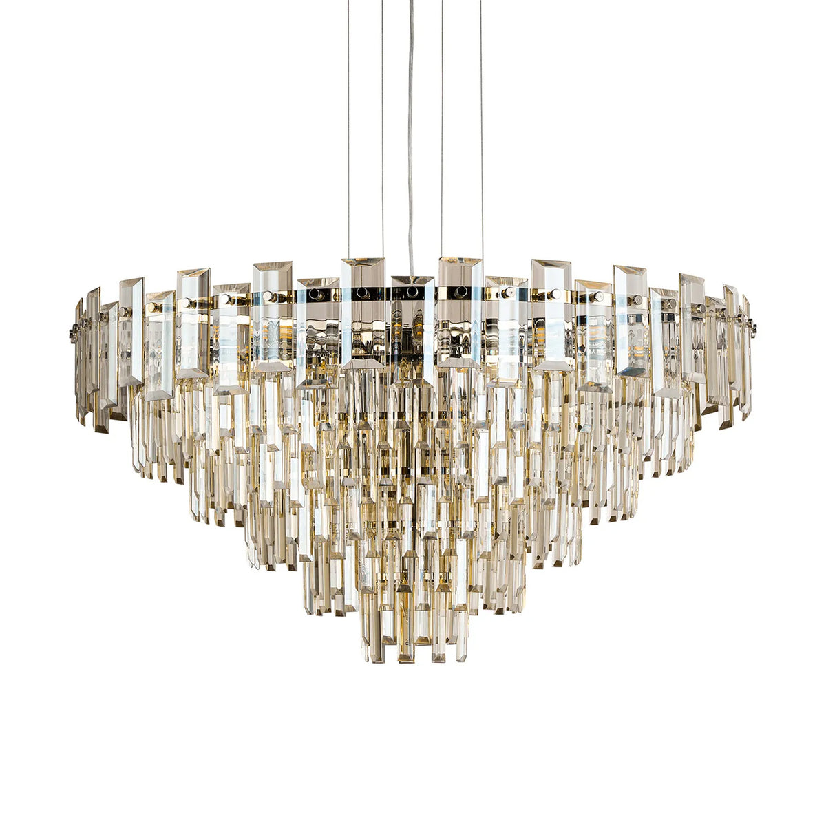 Velator 810mm Pendant in Polished Nickel with Champagne Crystal Glass