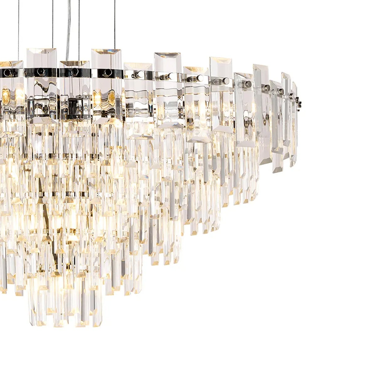 Velator 810mm Pendant in Polished Nickel with Clear Crystal Glass