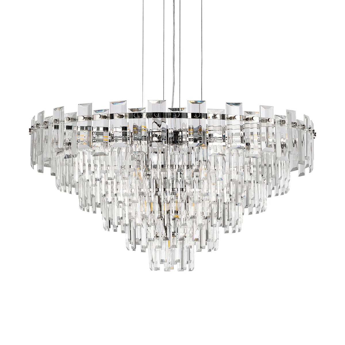Velator 810mm Pendant in Polished Nickel with Clear Crystal Glass