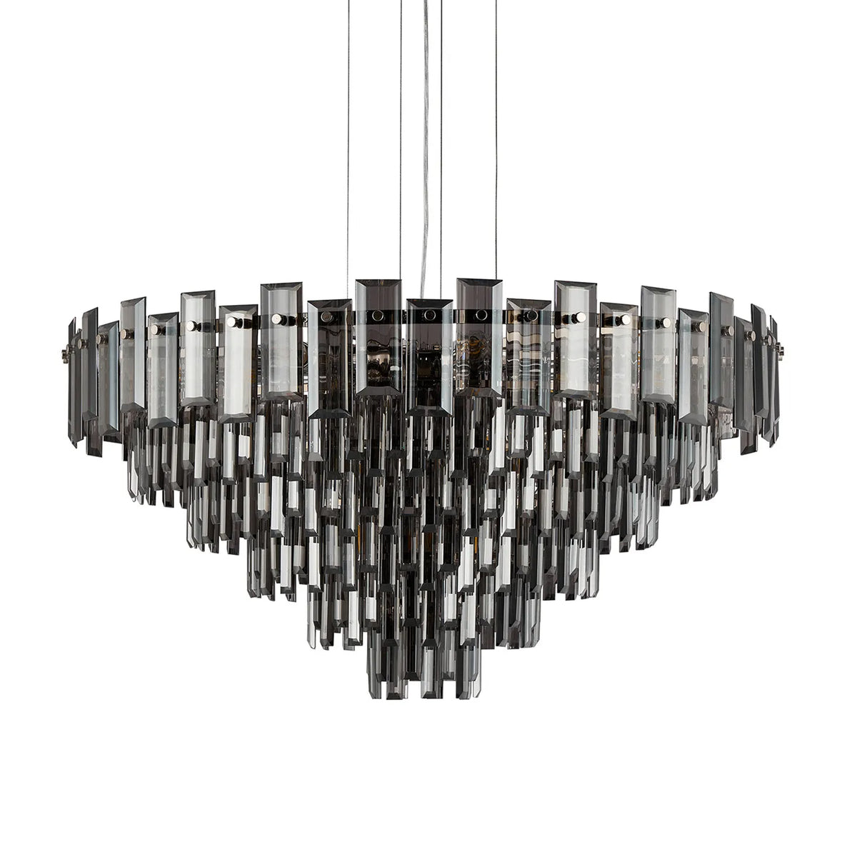 Velator 810mm Pendant in Polished Nickel with Smoked Crystal Glass