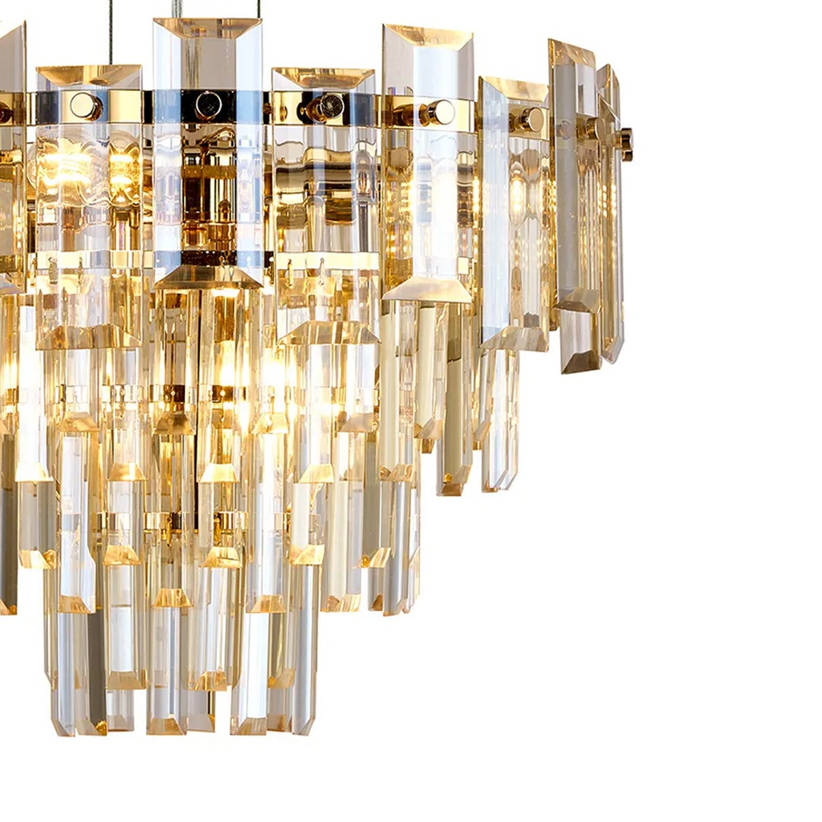 Velator 410mm Pendant in French Gold with Champagne Crystal Glass