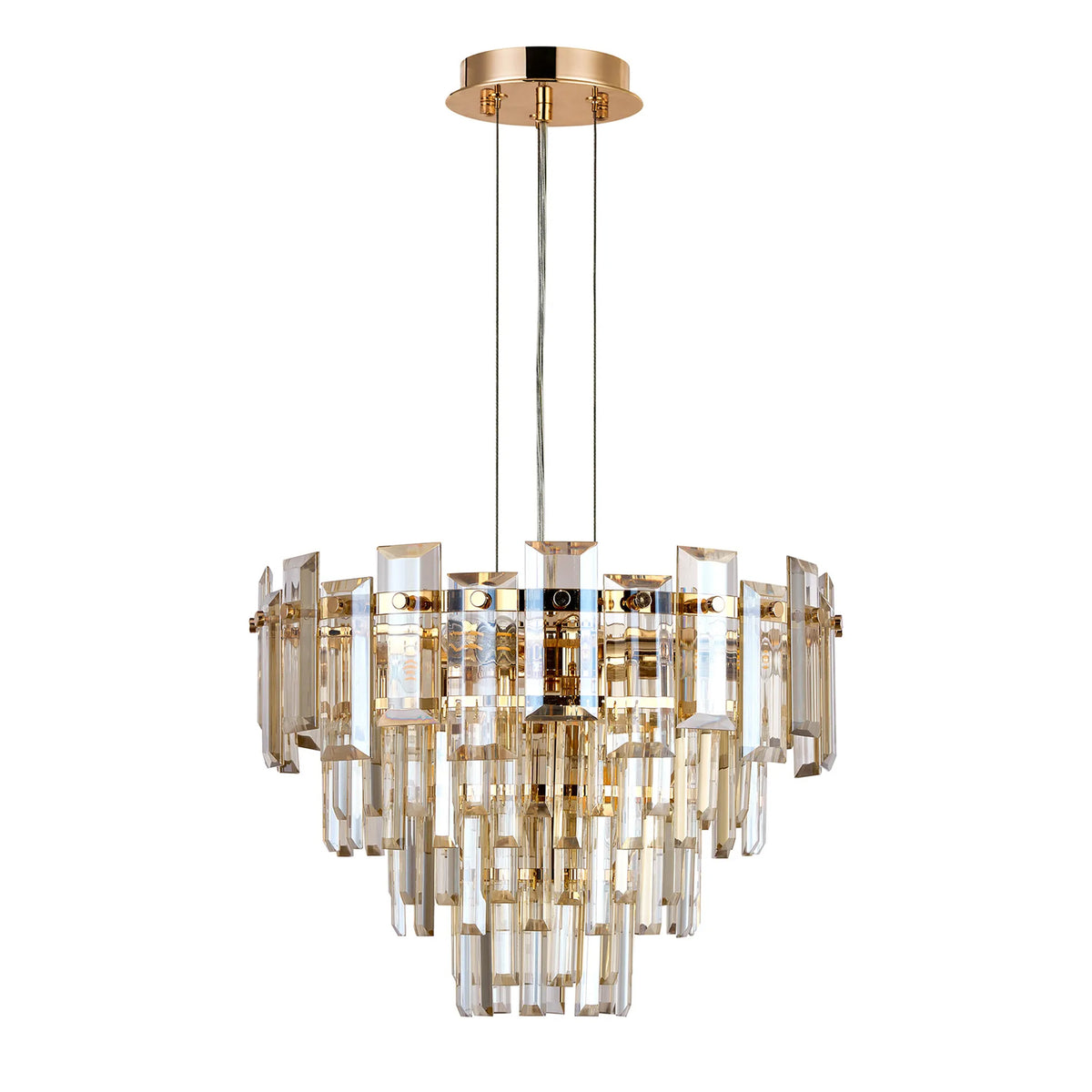Velator 410mm Pendant in French Gold with Champagne Crystal Glass