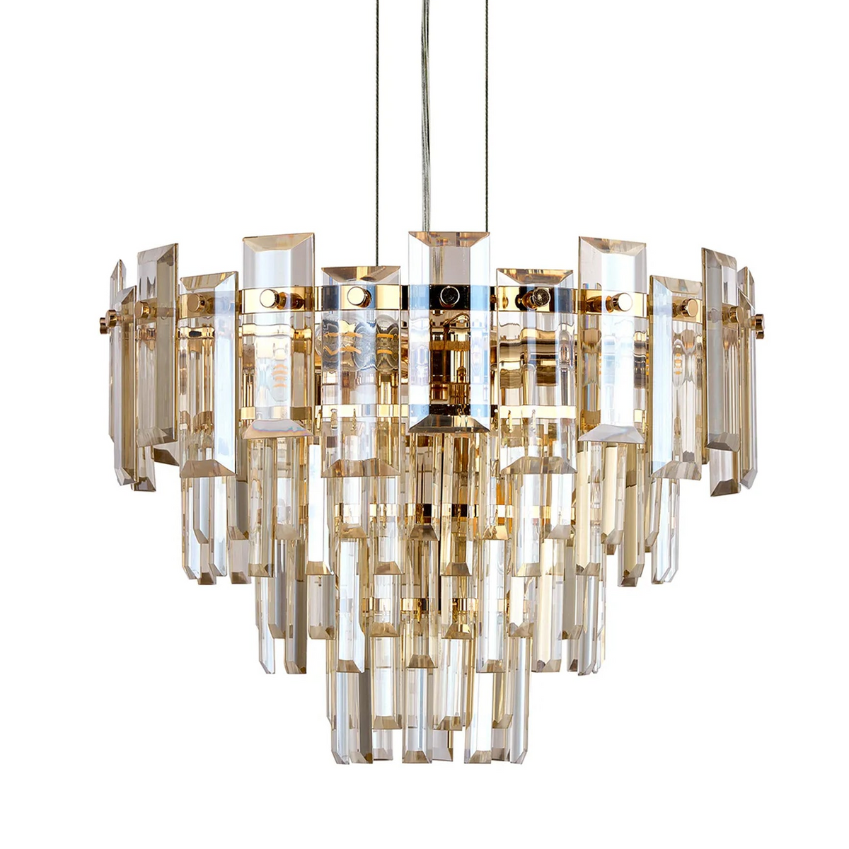 Velator 410mm Pendant in French Gold with Champagne Crystal Glass