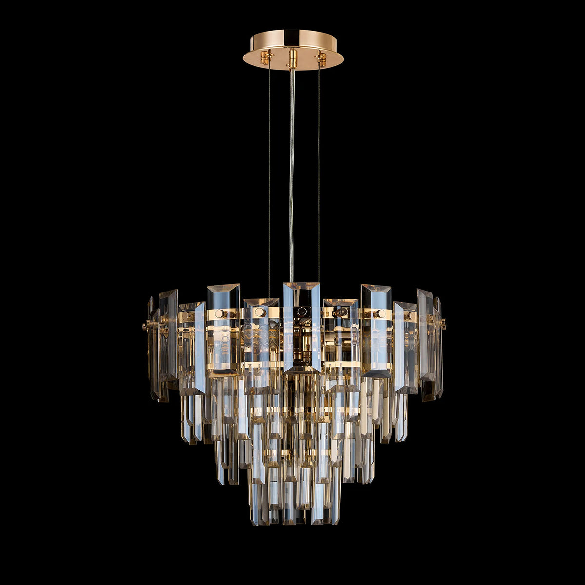 Velator 410mm Pendant in French Gold with Champagne Crystal Glass