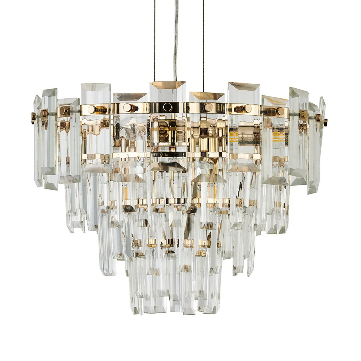 Velator 410mm Pendant in French Gold with Clear Crystal Glass