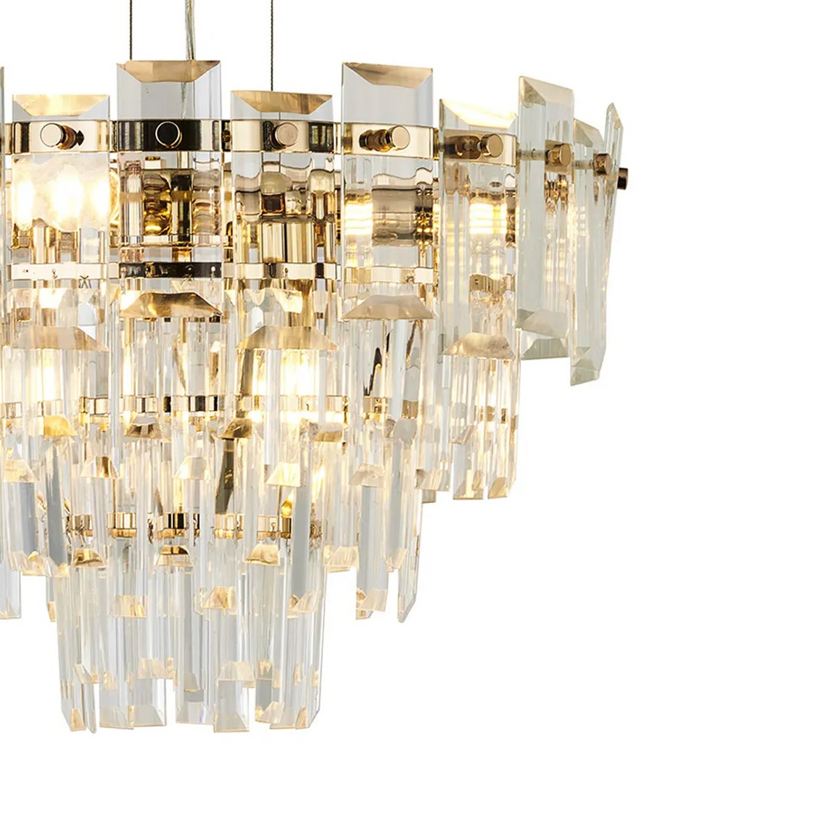 Velator 410mm Pendant in French Gold with Clear Crystal Glass