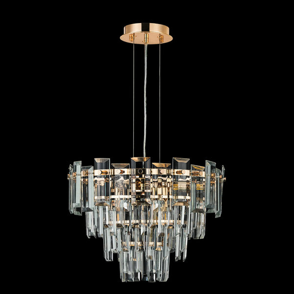 Velator 410mm Pendant in French Gold with Clear Crystal Glass