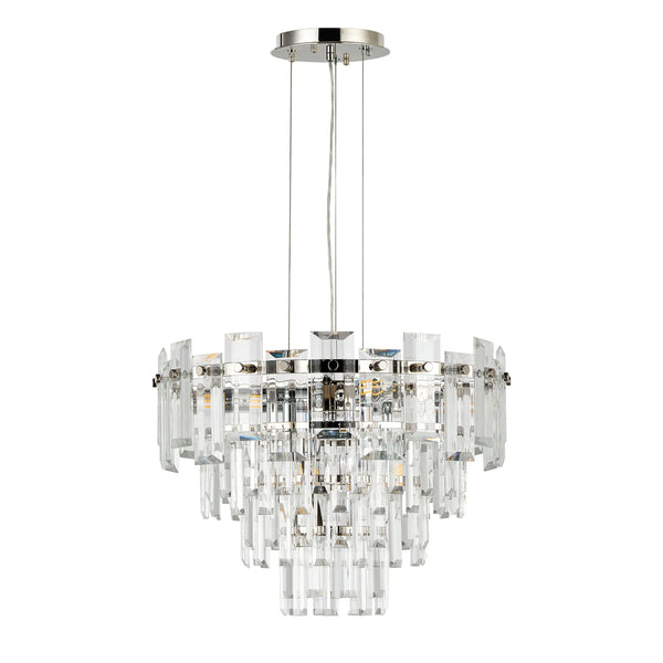 Velator 410mm Pendant in Polished Nickel with Clear Crystal Glass