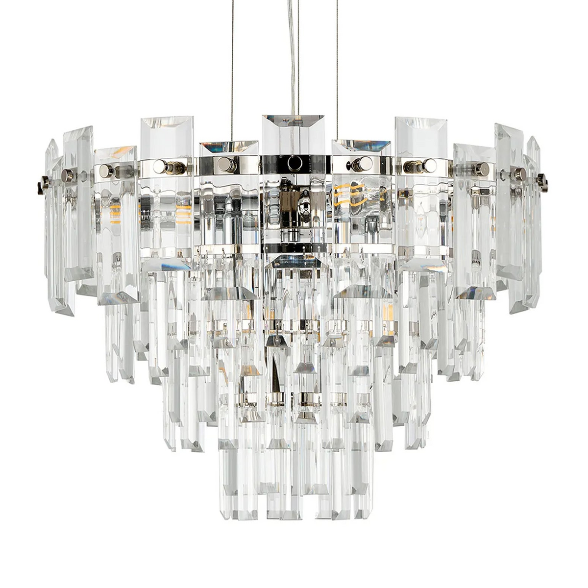 Velator 410mm Pendant in Polished Nickel with Clear Crystal Glass