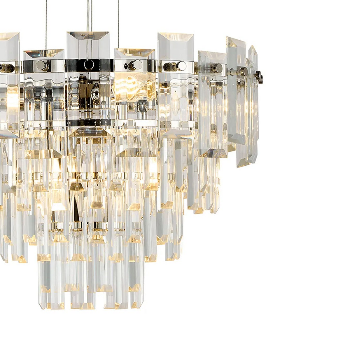 Velator 410mm Pendant in Polished Nickel with Clear Crystal Glass