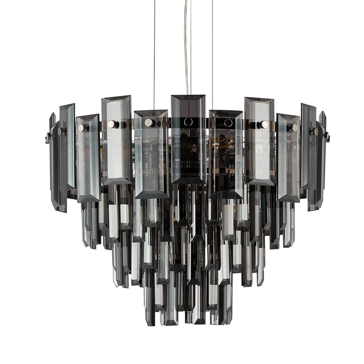 Velator 410mm Pendant in Polished Nickel with Smoked Crystal Glass