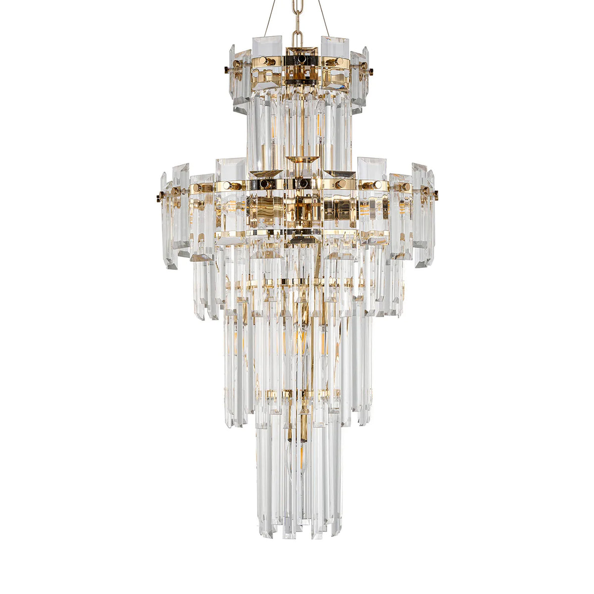Velator 410mm Tall Pendant in French Gold with Clear Crystal Glass