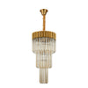 Kentisbeare 400mm 3 Tier Chandelier in Brass & Cognac Glass