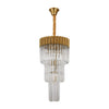 Kentisbeare 400mm 3 Tier Chandelier in Brass & Clear Glass