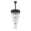 Kentisbeare 400mm 3 Tier Chandelier in Matt Black & Clear Glass