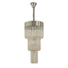 Kentisbeare 400mm 3 Tier Chandelier in Polished Nickel & Cognac Glass