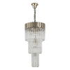 Kentisbeare 400mm 3 Tier Chandelier in Polished Nickel & Clear Glass