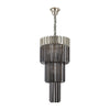 Kentisbeare 400mm 3 Tier Chandelier in Polished Nickel & Smoked Glass