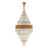 Kentisbeare 900mm Diamond Chandelier in Brass & Cognac Glass