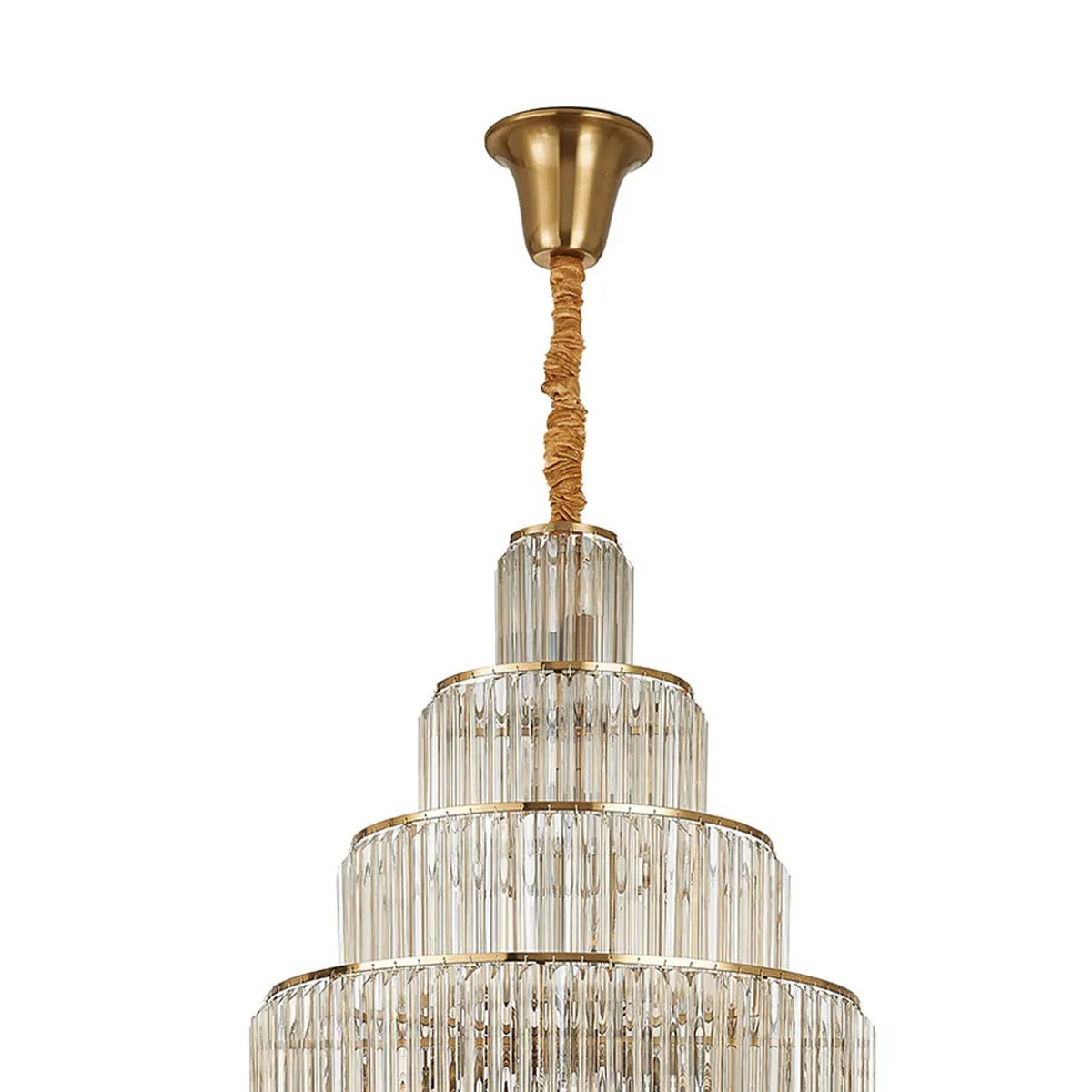Kentisbeare 900mm Diamond Chandelier in Brass & Cognac Glass