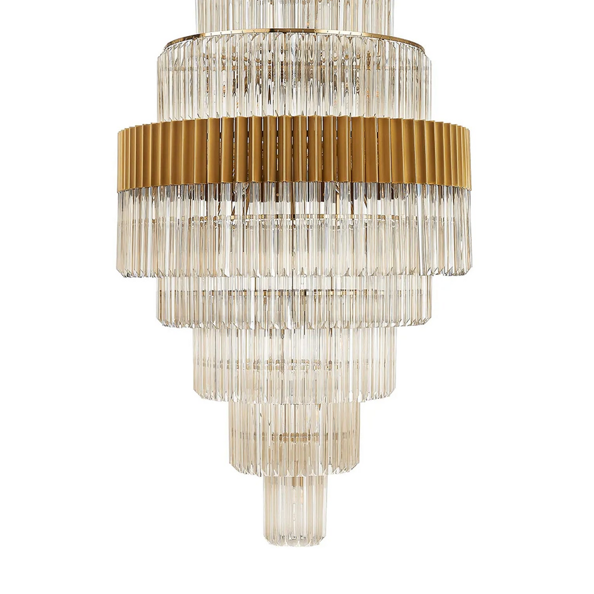Kentisbeare 900mm Diamond Chandelier in Brass & Cognac Glass